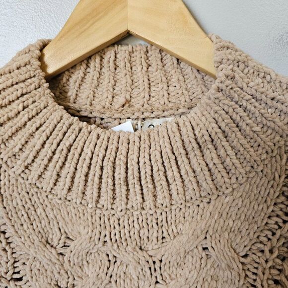 NWT POL TAN CHUNKY KNIT BATWING CHENILLE SWEATER SIZE L - Picture 5 of 15